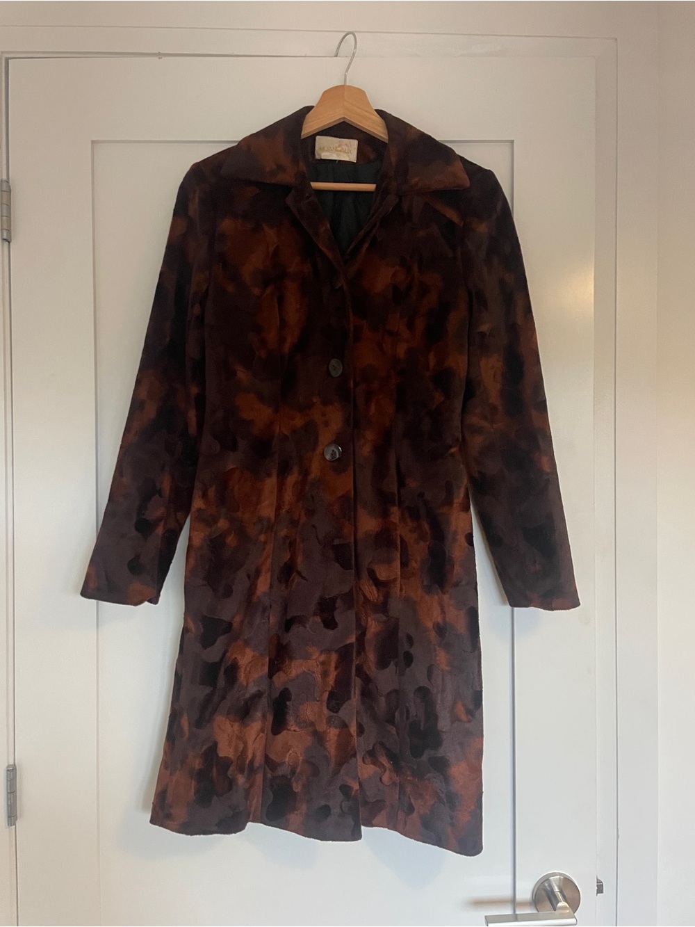 Women’s Faux Fur Cowhide Mid-Length Coat